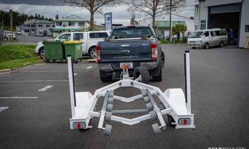 GFAB Alloy White Single Jet Ski Trailer - rear view
