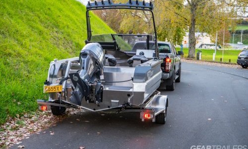 GFAB Alloy Small Boat Trailer - Rear View, Stabicraft 1550 GFAB Alloy Small Boat Trailer - Rear View, Stabicraft 1550