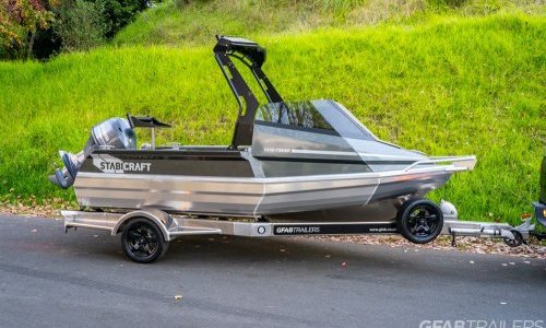 GFAB Alloy Small Boat Trailer - Side View, Stabicraft 1550 GFAB Alloy Small Boat Trailer - Side View, Stabicraft 1550